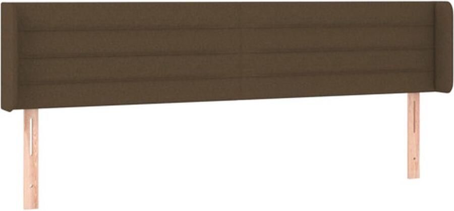 VidaXL Hoofdbord met randen 203x16x78 88 cm stof donkerbruin - Foto 2