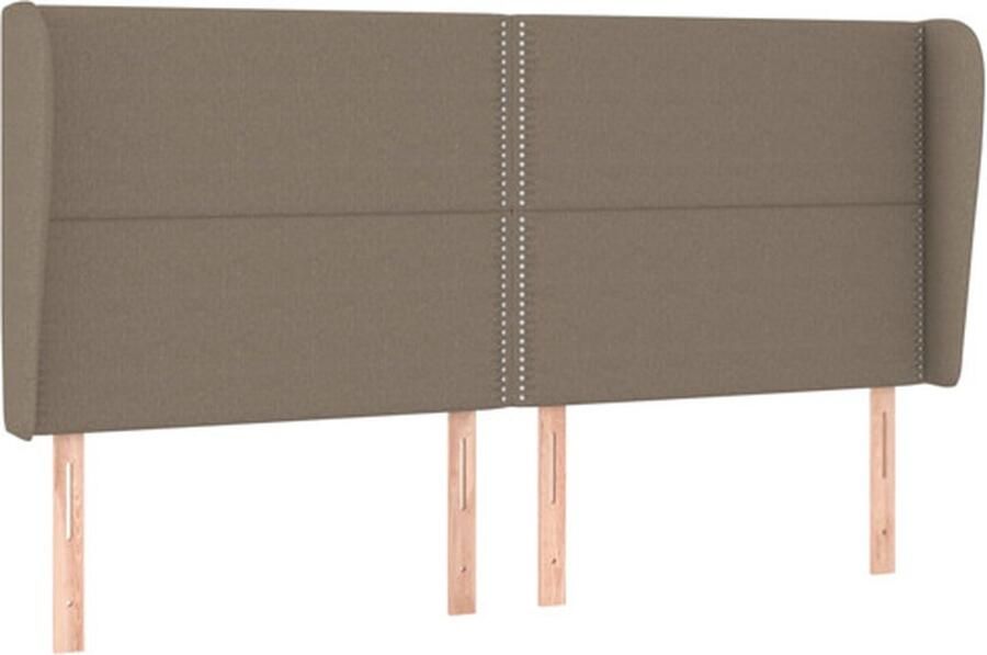 VidaXL Hoofdbord met randen 203x23x118 128 cm stof taupe
