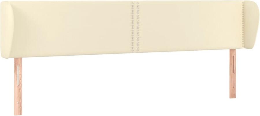VidaXL Hoofdbord met randen 203x23x78 88 cm kunstleer crèmekleurig