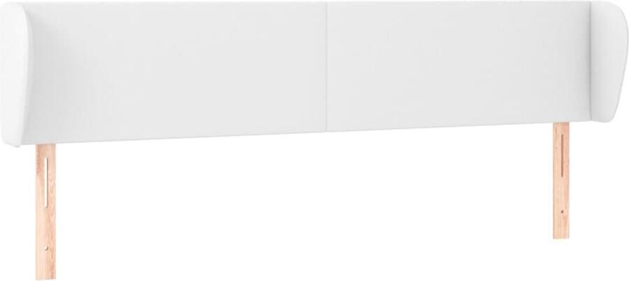 VidaXL Hoofdbord met randen 183x23x78 88 cm kunstleer wit