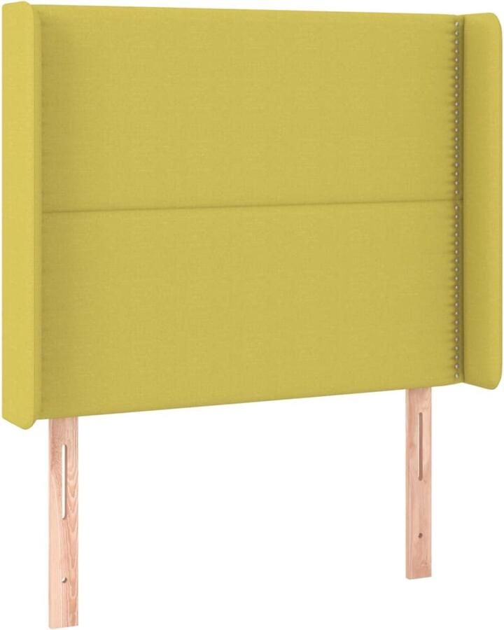 VidaXL Hoofdbord met randen 83x16x118 128 cm stof groen - Foto 3