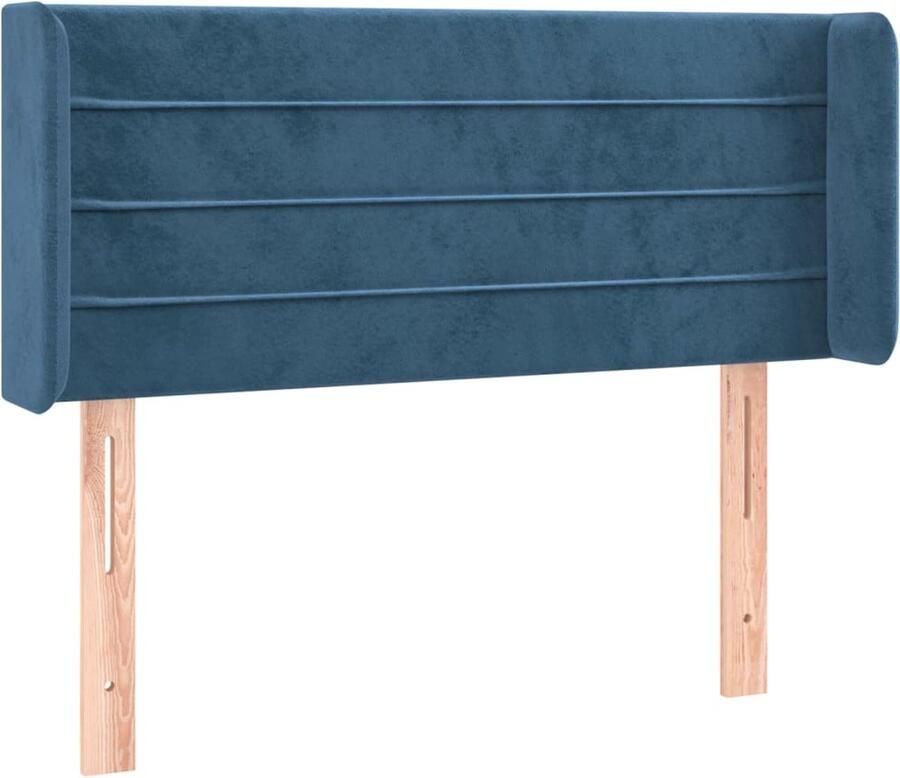 VidaXL Hoofdbord 103x16x78 88 cm Fluweel Donkerblauw Hoofd Bord Hoofdbord Klassiek Hoofdbord Velvet Hoofdbord Blauw Hoofdbord Slaap Accessoires Kamer Decoratie - Foto 2