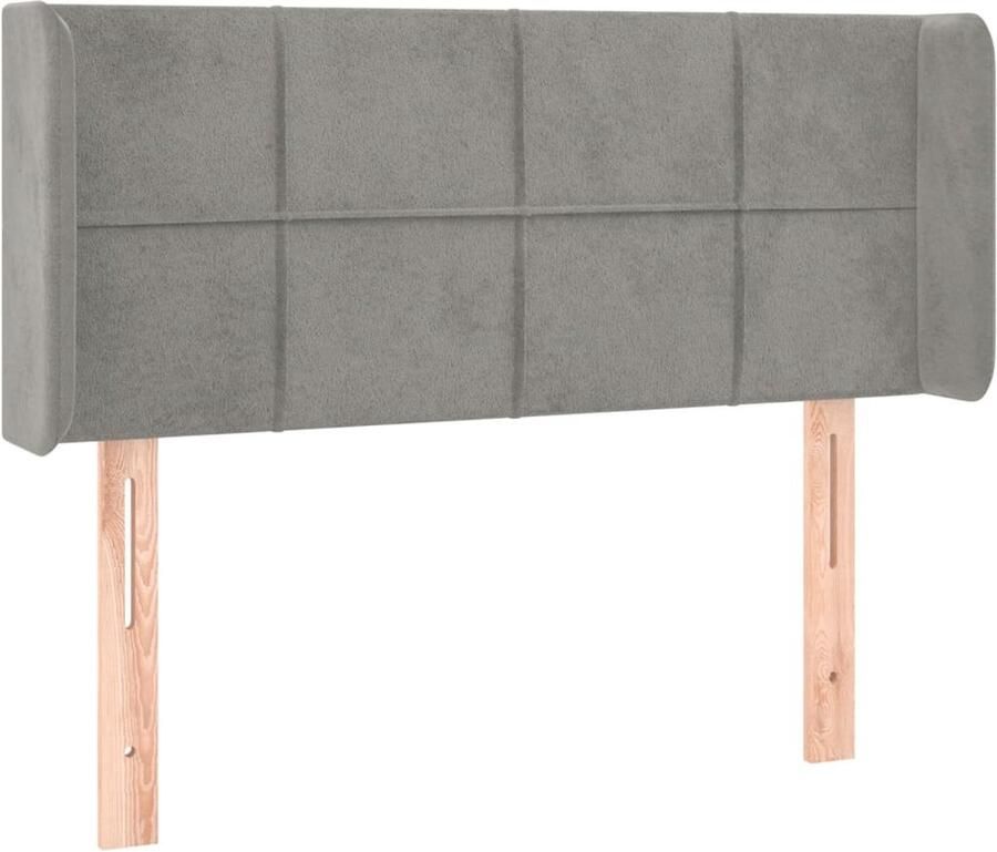 VidaXL Hoofdbord met randen 83x16x78 88 cm fluweel lichtgrijs - Foto 2