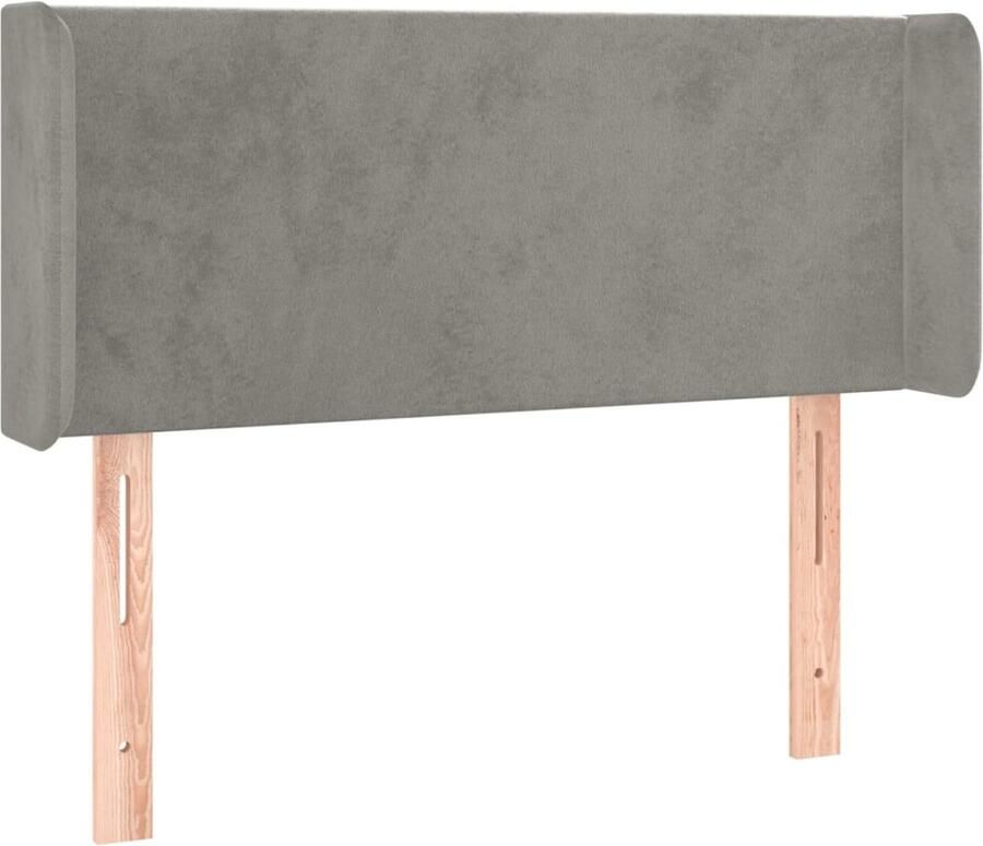 VidaXL Hoofdbord met randen 103x16x78 88 cm fluweel lichtgrijs