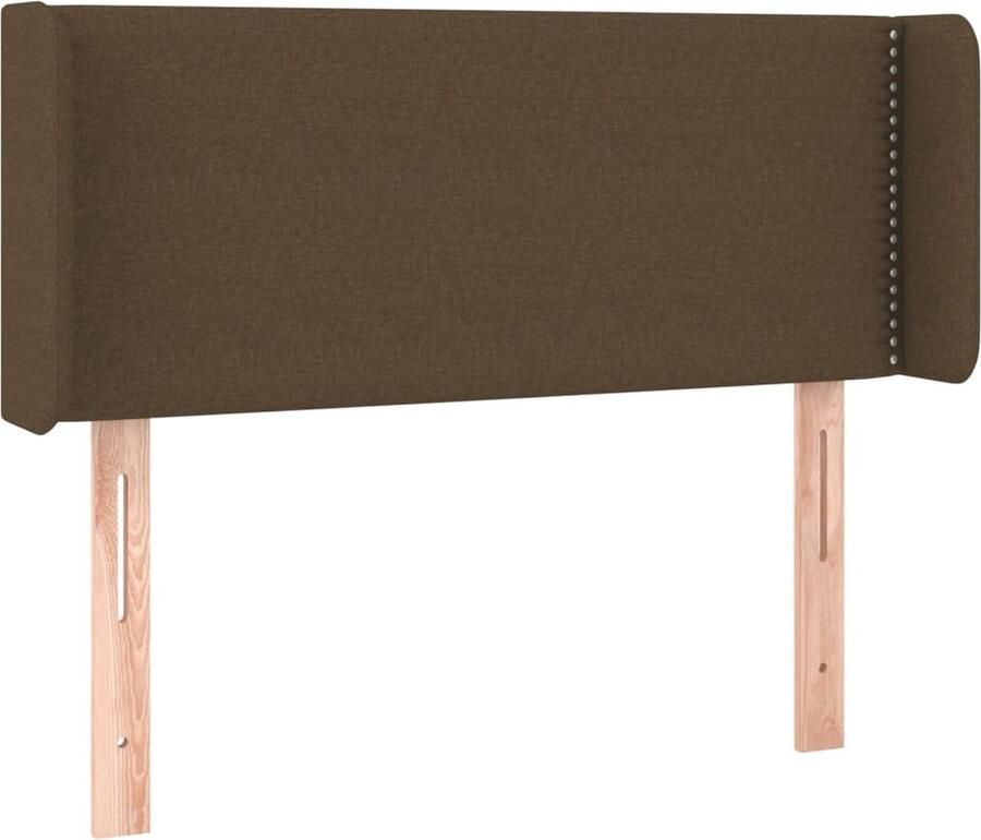 VidaXL Hoofdbord met randen 83x16x78 88 cm stof donkerbruin - Foto 2