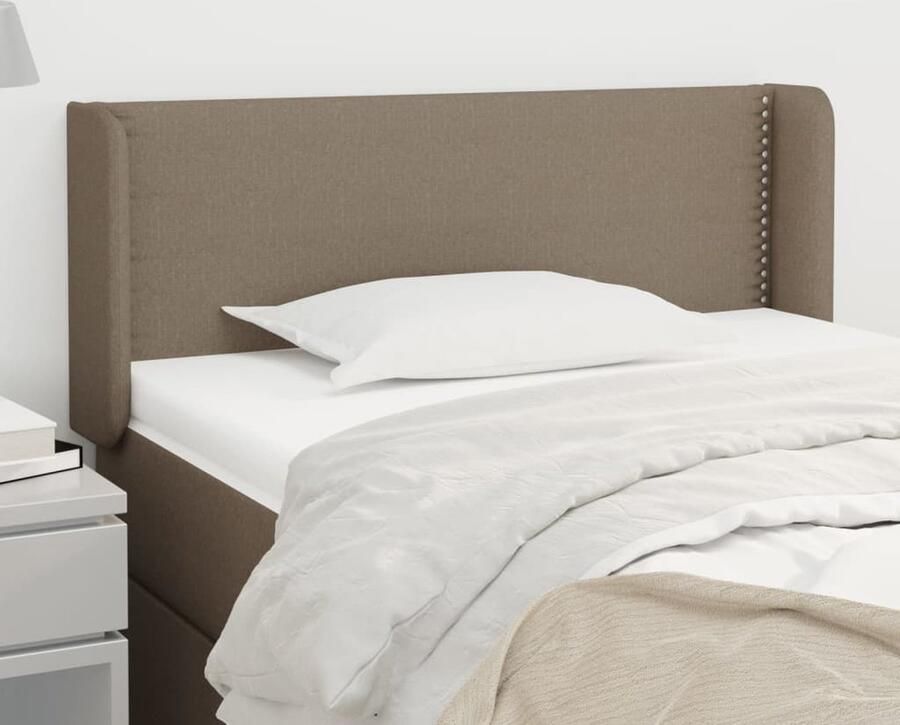 VidaXL Hoofdbord 103x16x78 88 cm Stof Taupe Hoofd Bord Bedsteun Hoofdkussen Slaapcomfort Klassiek Design Stoffen Hoofdborden Taupecleur - Foto 2