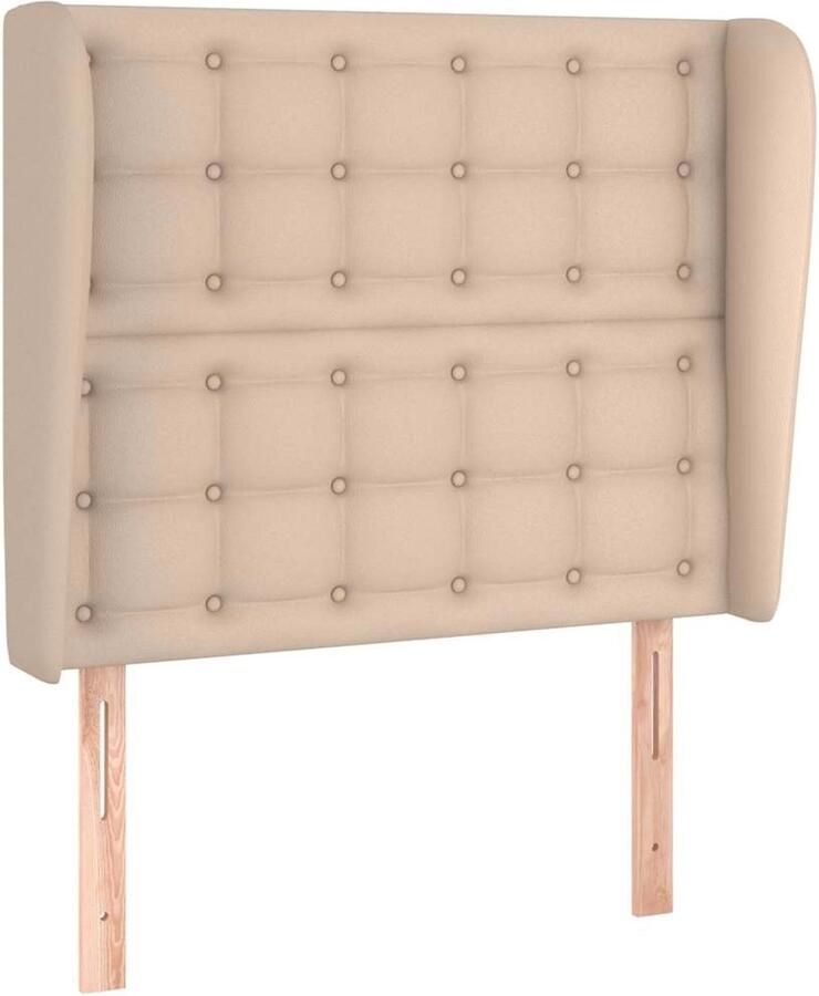 VidaXL Hoofdbord met randen 103x23x118 128cm kunstleer cappuccinokleur - Foto 4