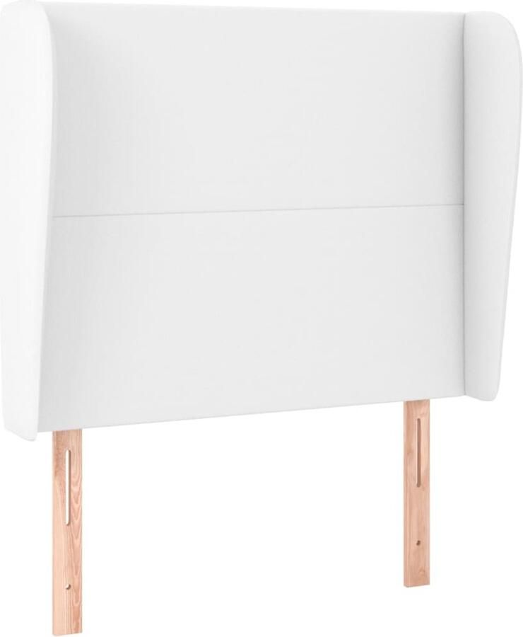 VidaXL Hoofdbord met randen 83x23x118 128 cm kunstleer wit - Foto 2