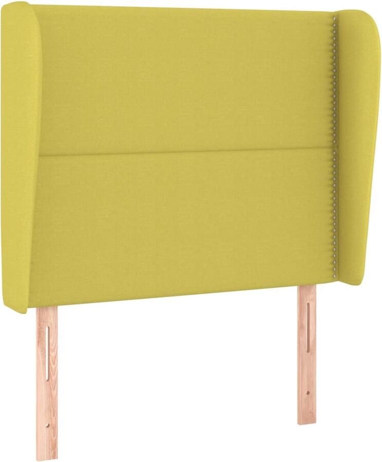 VidaXL Hoofdbord met randen 103x23x118 128 cm stof groen - Foto 2