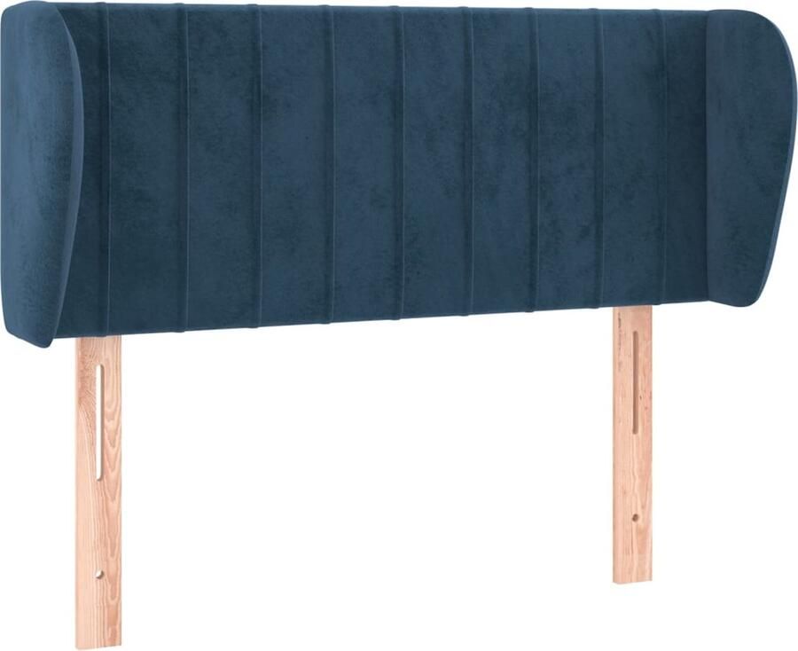 VidaXL Hoofdbord met randen 83x23x78 88 cm fluweel donkerblauw - Foto 3