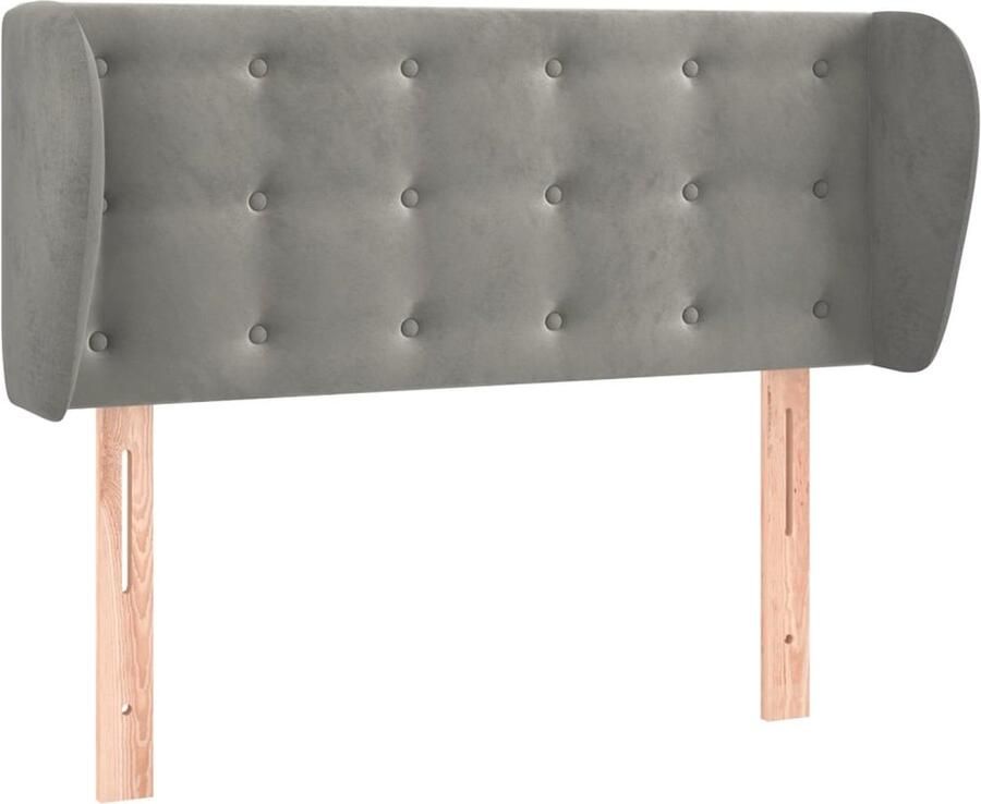 VidaXL Hoofdbord met randen 83x23x78 88 cm fluweel lichtgrijs - Foto 2