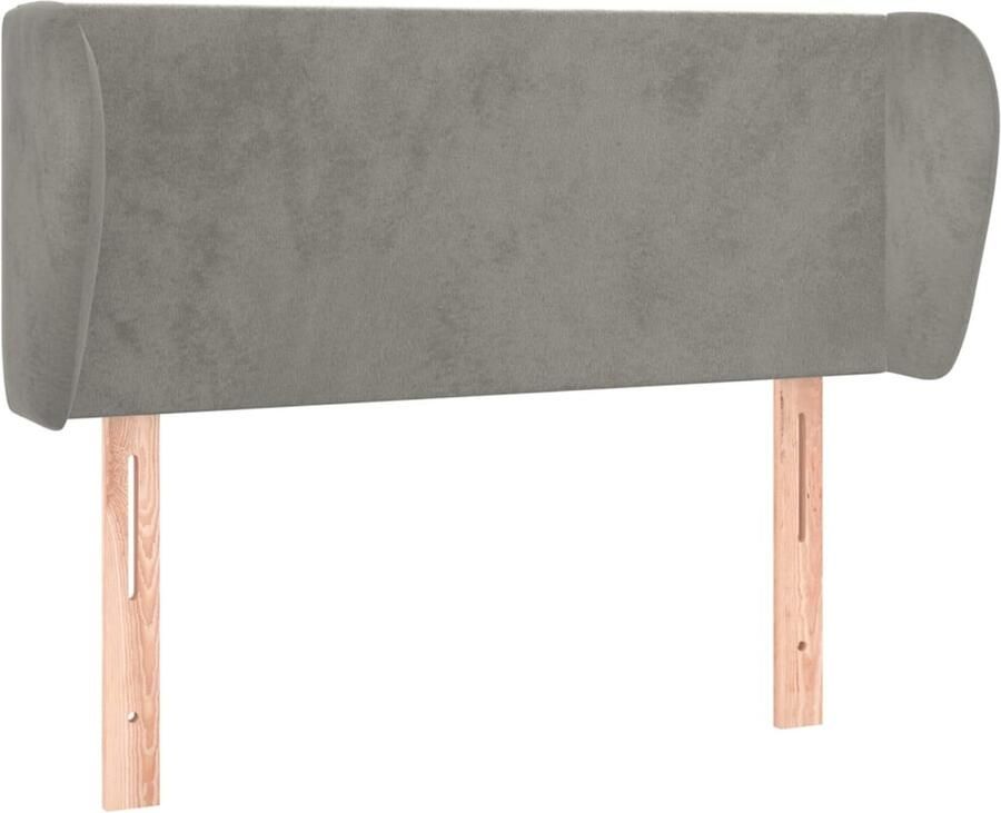VidaXL Hoofdbord met randen 83x23x78 88 cm Fluweel Lichtgrijs Hoofd Bord Hoofdbord Grijs Beddecoratie Velvet Hoofdbord Luxe Hoofdbord Adjustable Headboard Hoofdbord Met Oren - Foto 2