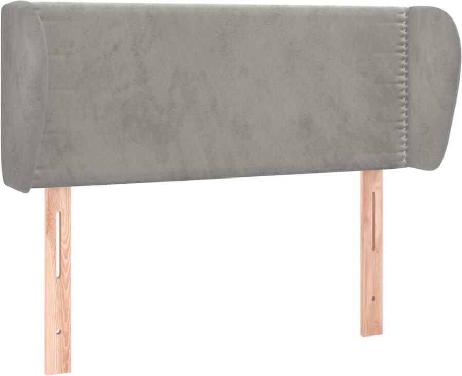 VidaXL Hoofdbord met randen 103x23x78 88 cm fluweel lichtgrijs