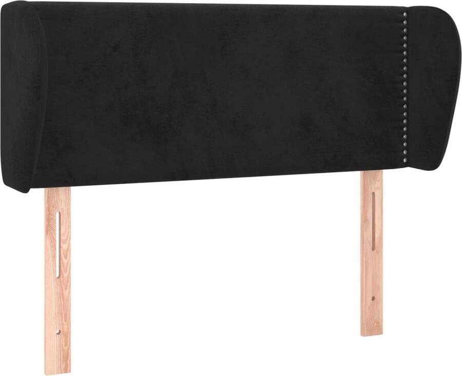 VidaXL Hoofdbord met randen 83x23x78 88 cm fluweel zwart