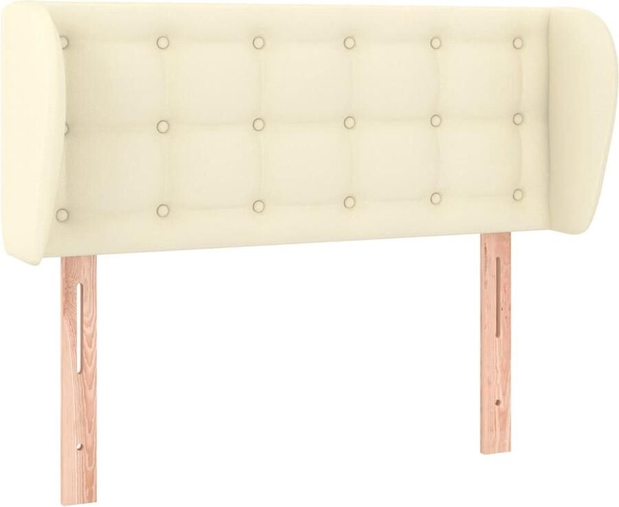 VidaXL Hoofdbord met randen 93x23x78 88 cm kunstleer crèmekleurig - Foto 2