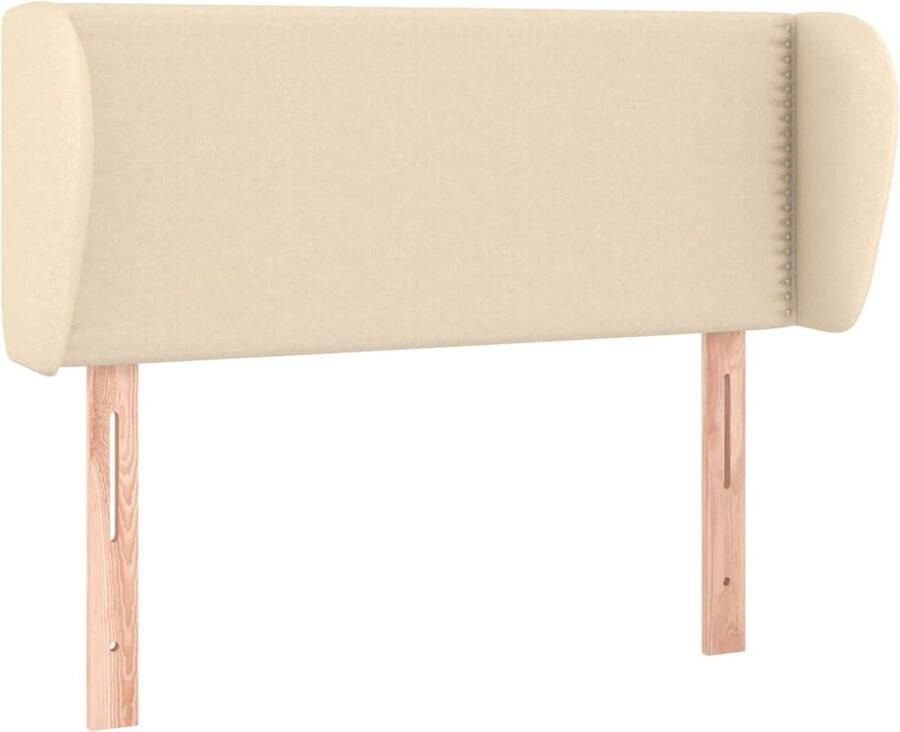 VidaXL Hoofdbord met randen 83x23x78 88 cm stof crÃ¨mekleurig