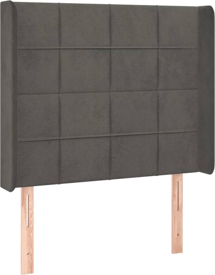 VidaXL Hoofdbord met Randen 103x16x118 128 cm Fluweel Hoofd Bord Hoofdkussen Beddecoratie Luxe Bed Velvet Bed Grijs Bed Stapelbed - Foto 2