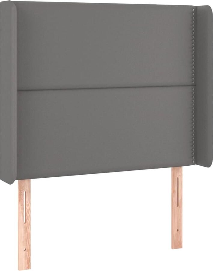 VidaXL Hoofdbord Kunstleer Grijs 93x16x118 128 cm Hoofd Bord Bedhoofdbord Hoofdkussen Sierkussens Slaap Accessoires Bedroom Decor Slaapkamer Meubels - Foto 2