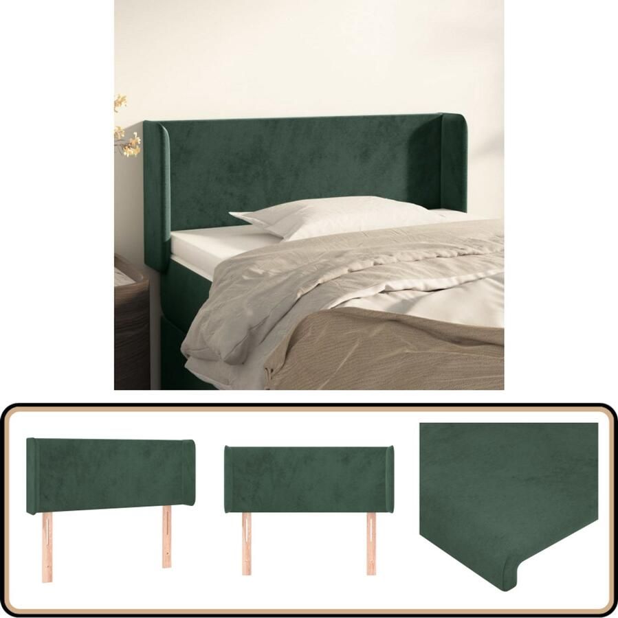 VidaXL Hoofdbord met randen 93x16x78 88 cm Groen Klassieke Hoofdbord Kopen Velvet Hoofdbord Donkere Groene Hoofdbord Bedhoofd
