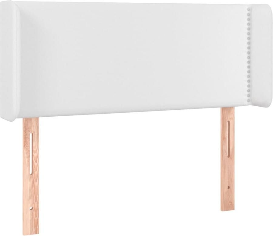 VidaXL Hoofdbord met randen 93x16x78 88 cm kunstleer wit - Foto 4