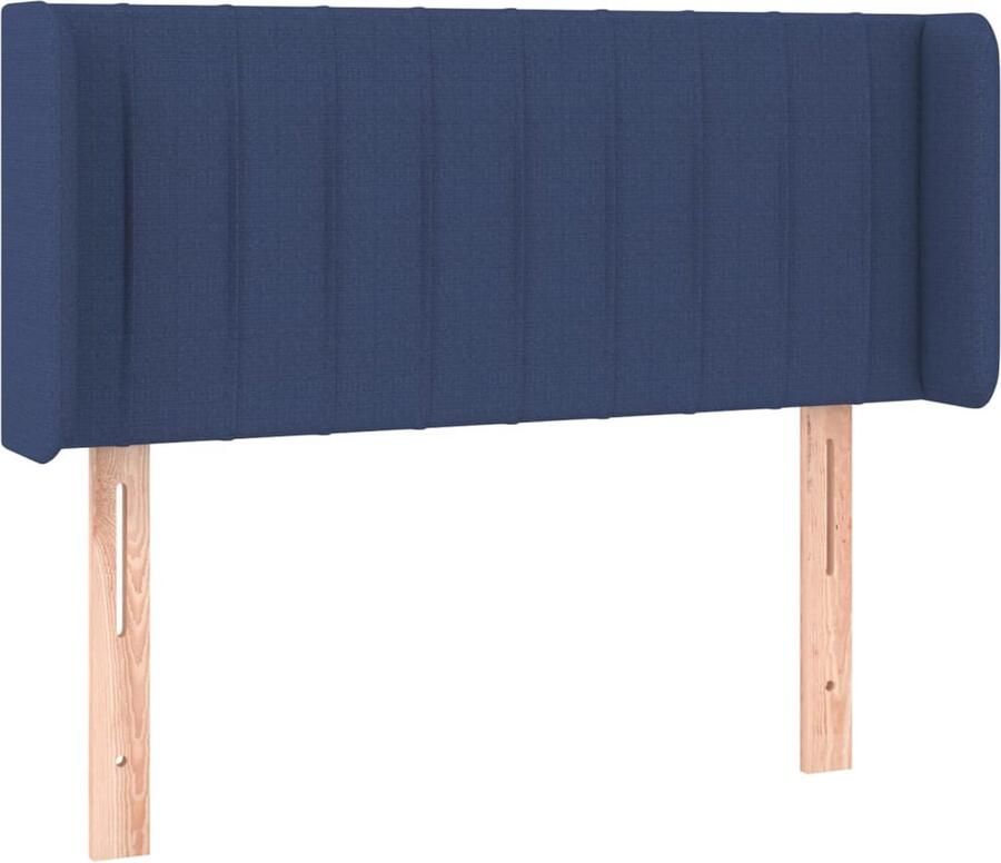 VidaXL Hoofdbord met randen 93x16x78 88 cm stof blauw - Foto 2