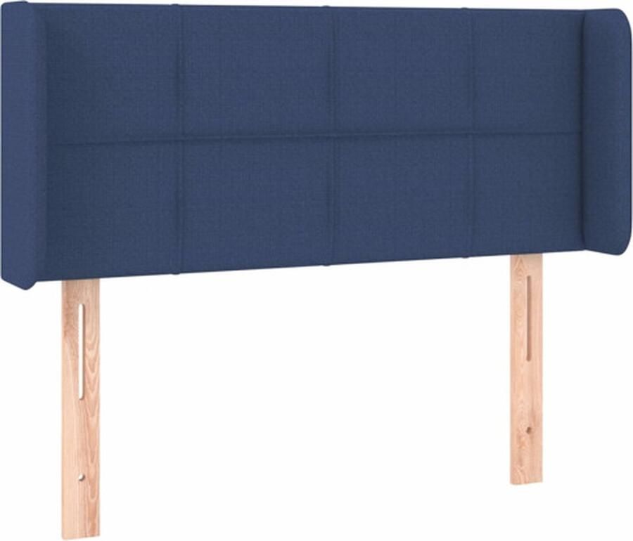 VidaXL Hoofdbord met randen 93x16x78 88 cm stof blauw - Foto 2