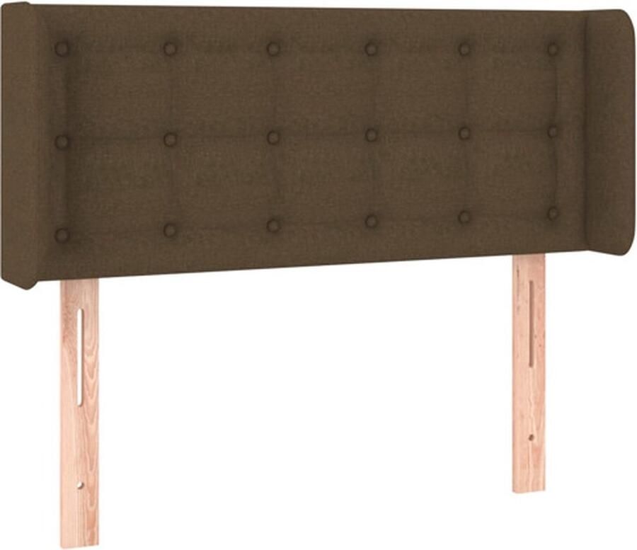 VidaXL Hoofdbord met randen 93x16x78 88 cm stof donkerbruin Hoofdbord Hoofdborden Hoofdeinde Houten Hoofdbord