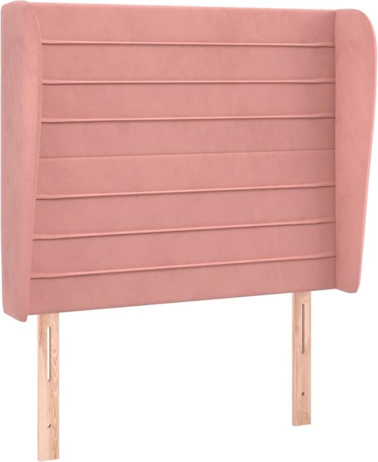 VidaXL Hoofdbord met randen 93x23x118 128 cm fluweel roze