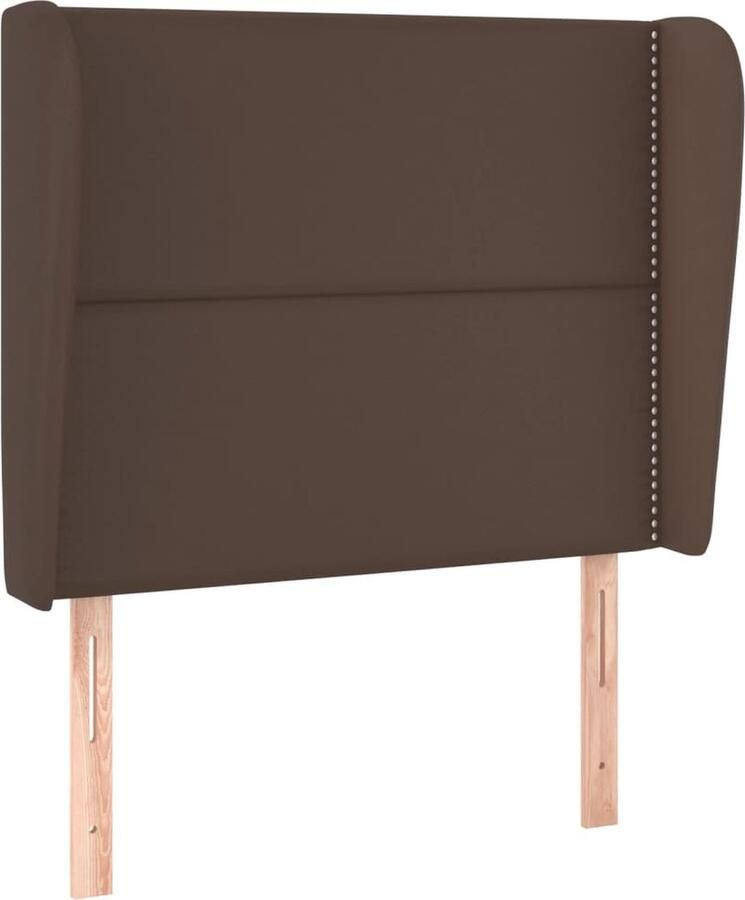 VidaXL Hoofdbord met randen 93x23x118 128 cm kunstleer bruin - Foto 2