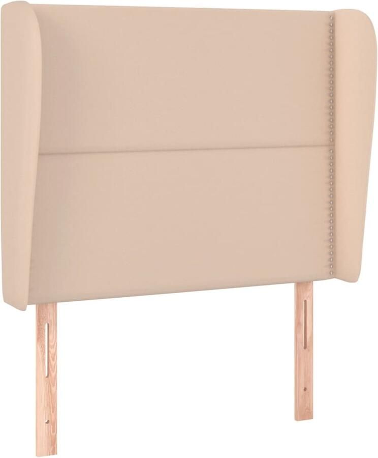 VidaXL Hoofdbord met randen 103x23x118 128cm kunstleer cappuccinokleur - Foto 3