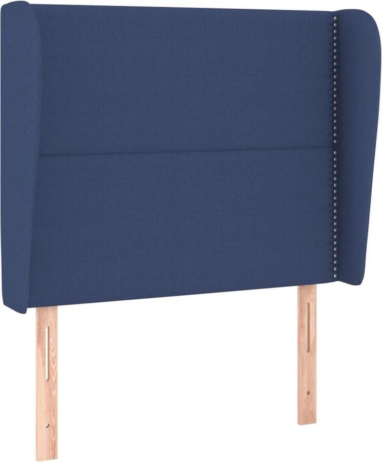 VidaXL Hoofdbord met randen 93x23x118 128 cm stof blauw - Foto 2