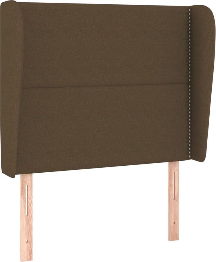 VidaXL Hoofdbord met randen 93x23x118 128 cm stof donkerbruin - Foto 3