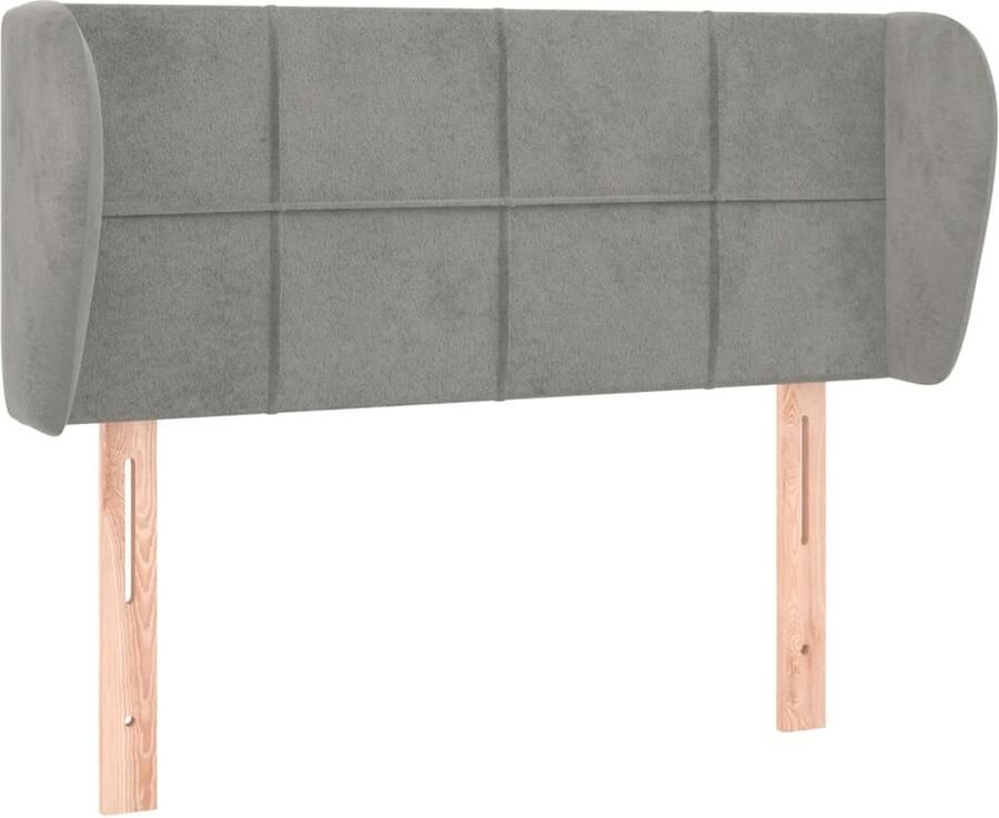 VidaXL Hoofdbord met randen 93x23x78 88 cm fluweel lichtgrijs - Foto 2