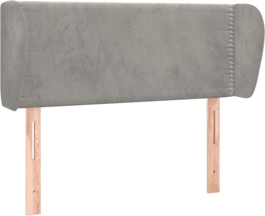 VidaXL Hoofdbord met randen 93x23x78 88 cm fluweel lichtgrijs - Foto 3