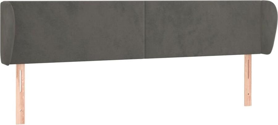VidaXL Hoofdbord met randen donkergrijs fluweel Hoofd Bord Hoofdkussen Velvet Grijs Tweepersoonsbed King Size Bed Stapelbed Boxspring Bed Accessoires - Foto 2