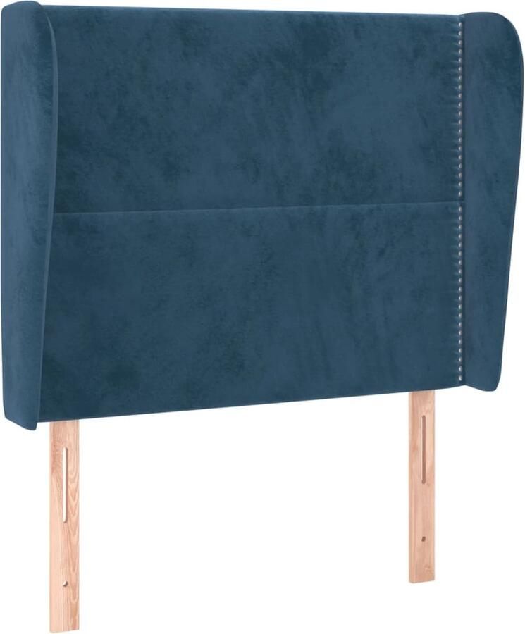 VidaXL Hoofdbord met randen Fluweel Donkerblauw Hoofd Bord Hoofdeinde Velvet Blauw Tweepersoonsbed Slaapcomfort Luxe - Foto 3