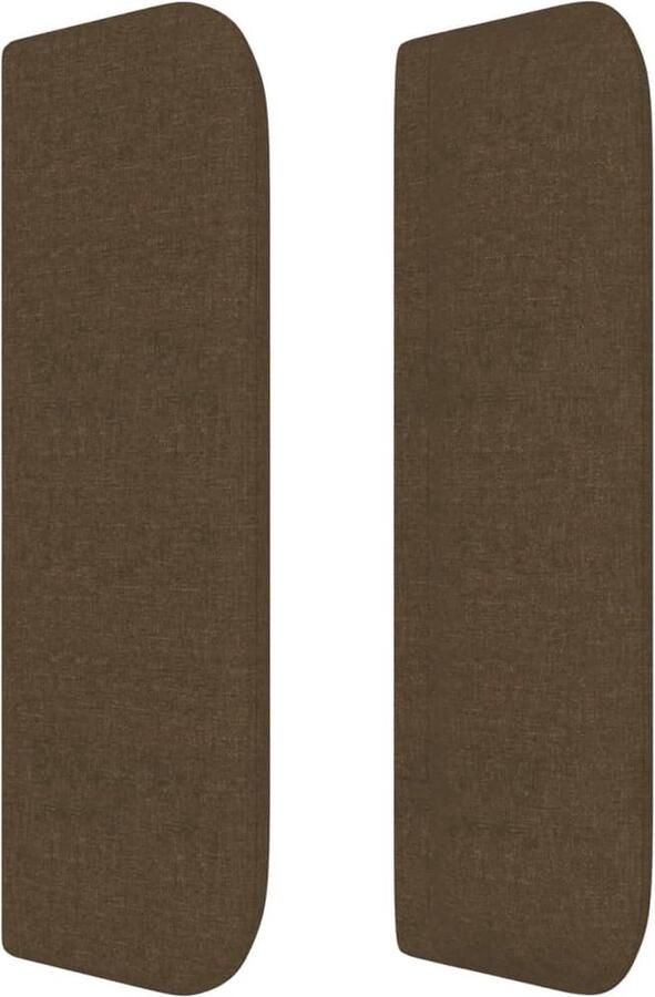 VidaXL Hoofdbord met randen Stof Donkerbruin Hoofd Bord Hoofdkussen Beddecoratie Slaap Accessoires Klassiek Design