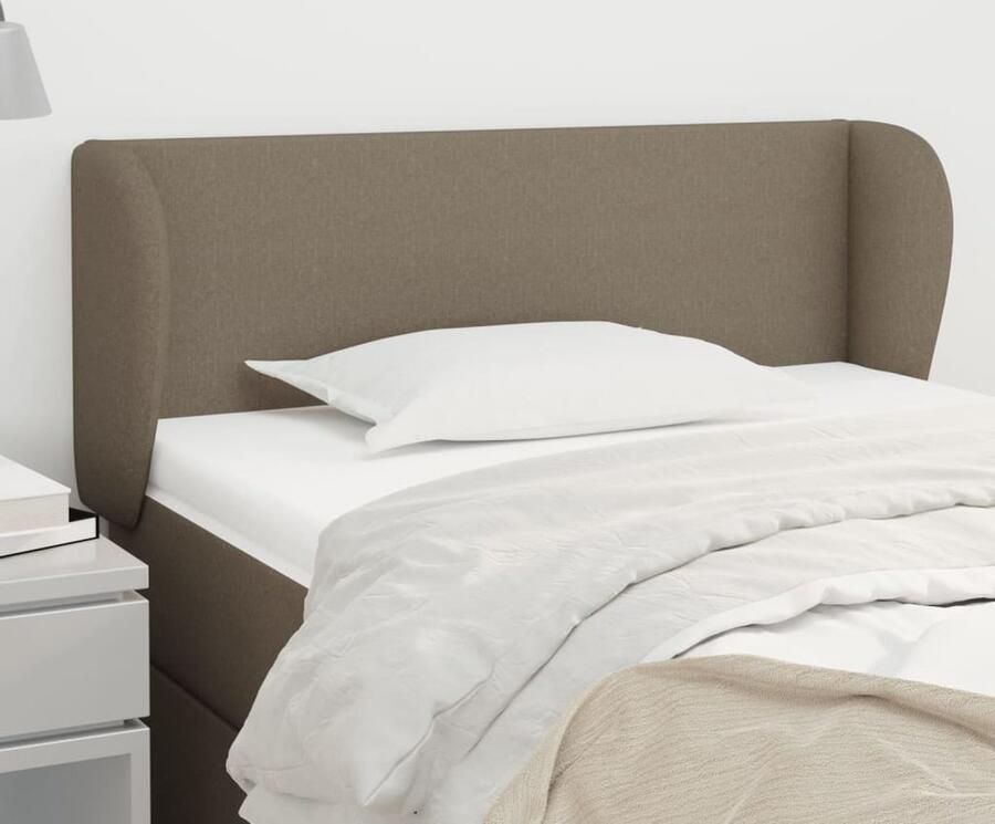 VidaXL Hoofdbord met randen Taupe 83x23x78 88 cm Hoofd Bord Beddecoratie Hoofdkussen Slaap Accessoires Klassiek Hoofdbord Tapijt - Foto 2