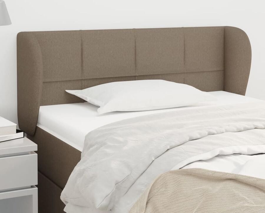 VidaXL Hoofdbord met randen Taupe 83x23x78 88 cm Hoofd Bord Hoofdkussen Bed Accessoires Slaap Kamer Decoratie Taupes Kleur - Foto 2