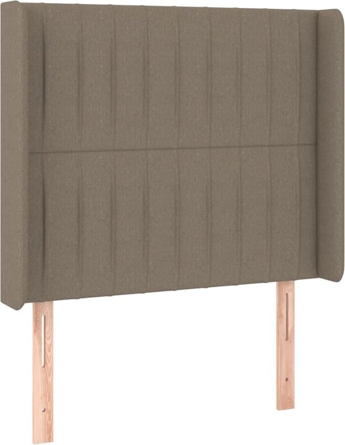 VidaXL Hoofdbord met randen taupe 93x16x118 128 cm Hoofdboard Bedhoofdbord Taupecouleur Tapijt Slaapkamersdecoratie Luxe Bed Leeshoek Tvkijken - Foto 2