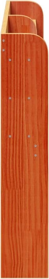 VidaXL Hoofdbord met schappen 135 cm massief grenenhout wasbruin