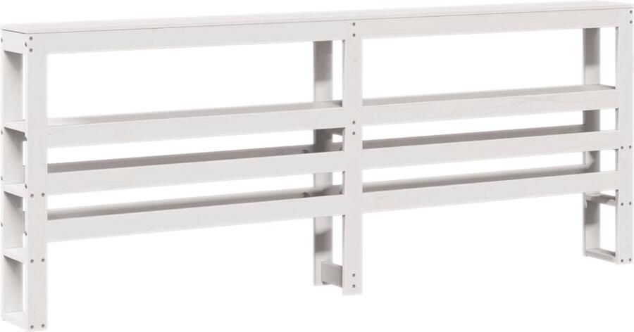 VidaXL Hoofdbord met schappen 180 cm massief grenenhout wit