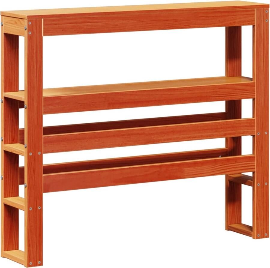 VidaXL Hoofdbord met schappen 75 cm massief grenenhout wasbruin