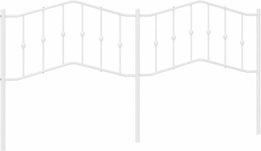 VidaXL Hoofdbord Metaal Wit 193 cm Hoofdbord Hoofdboard Klassiek Hoofdbord Metalen Hoofdbord Wit Hoofdbord Slaapkamersdecoratie - Foto 2
