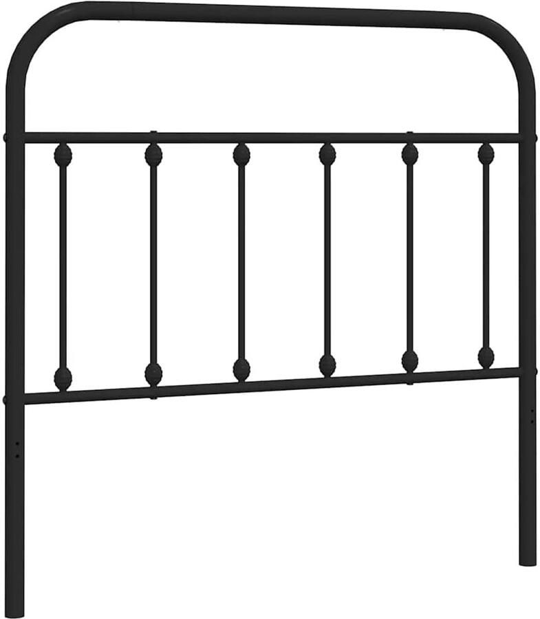 VidaXL Hoofdbord metaal zwart 100 cm - Foto 2