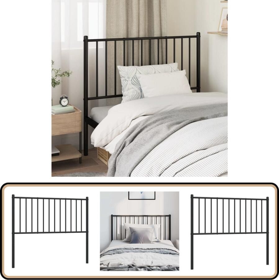 VidaXL Hoofdbord metaal zwart 100 cm Klassieke Hoofdbord Zwart Staal Hoofdbord Beddecoratie Hoofdbord Kopen Bedroom Decor