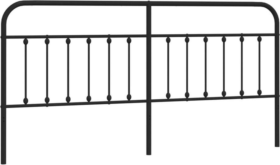 VidaXL Hoofdbord metaal zwart 200 cm - Foto 2