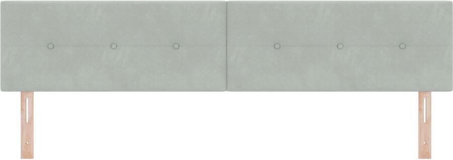 VidaXL Hoofdbord Set van 2 Lichtgrijs Hout 100 x 40 x 7 cm