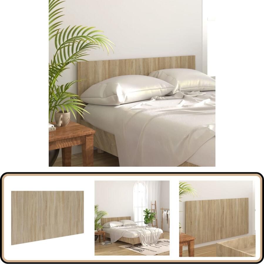 VidaXL Hoofdbord Sonoma Eiken 160x80 cm Hoofd Bord Hoofdborden Bedroom Decor Houten Hoofdbord Sonoma Eiken Bed Accessoires Slaapkamers Luxe Beddengoed Kamerdecoratie Bruine Meubels