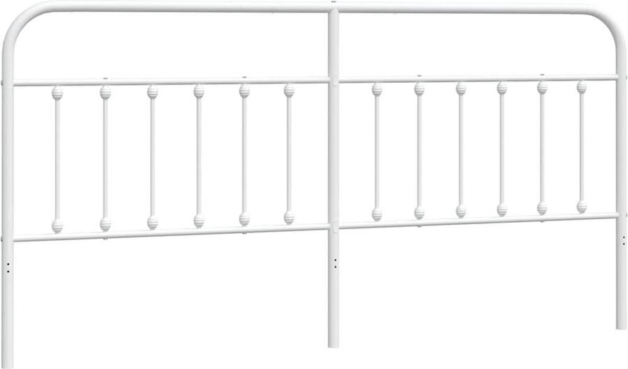 VidaXL Hoofdbord staal wit 193 cm Elegant ontwerp Hoofdbord Hoofd Bord Bedhoofd Metalen Hoofdbord Wit Hoofdbord Slaapkamersdecoratie Slaapkamer Accessoires - Foto 3